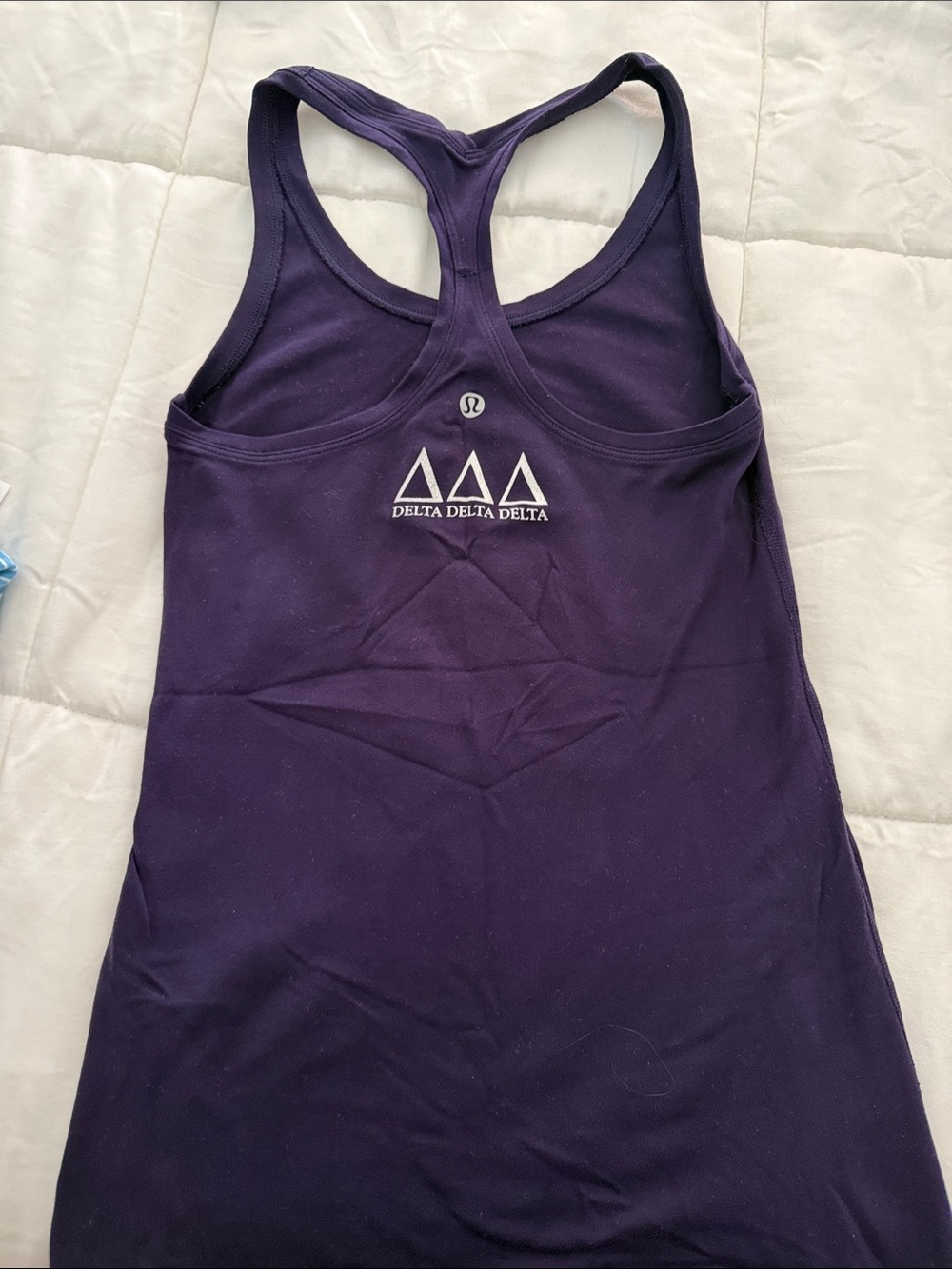 lululemon athletica Deep Purple Racerback Tank with Tri felt Logo